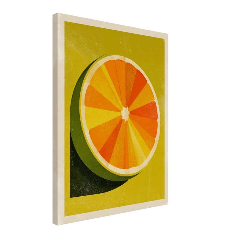 Orangen Scheibe Grafik Leinwandbild