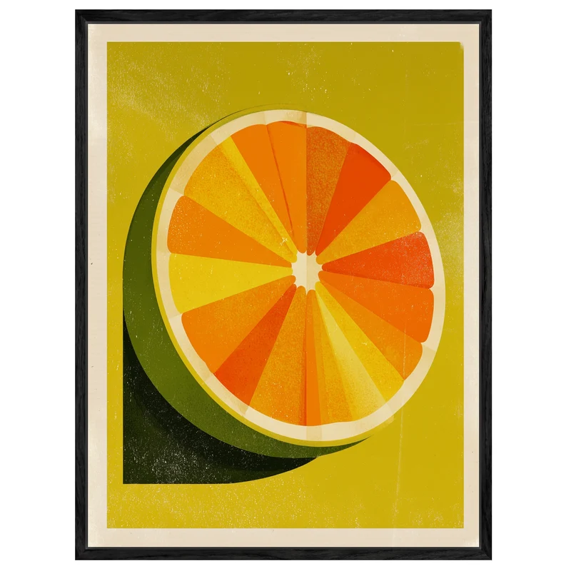Orangen Scheibe Grafik Leinwandbild