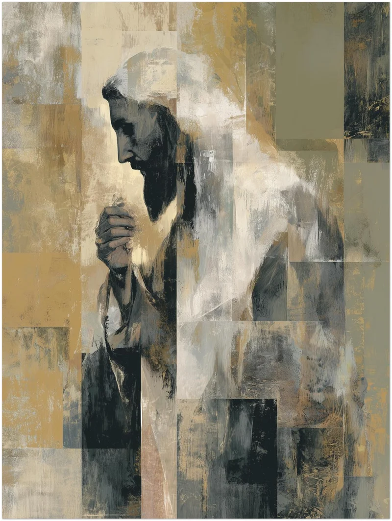 Abstraktes Jesusbild Leinwandbild