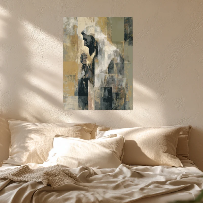 Abstraktes Jesusbild Leinwandbild