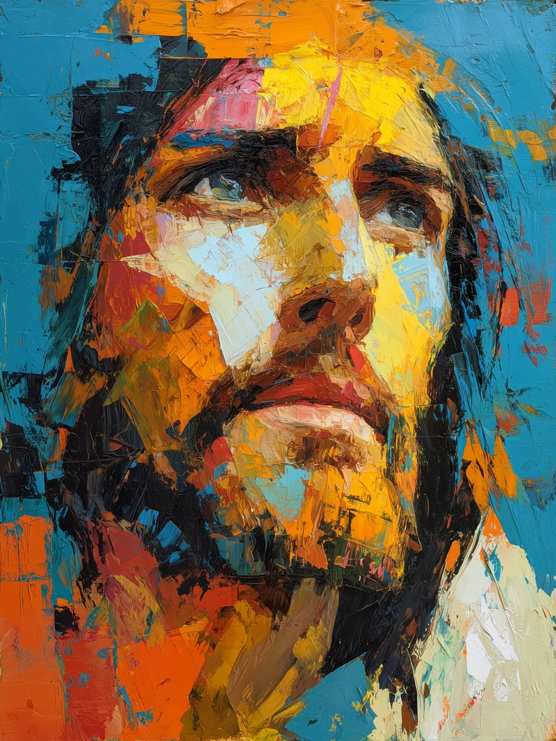 Jesus in Farben Poster