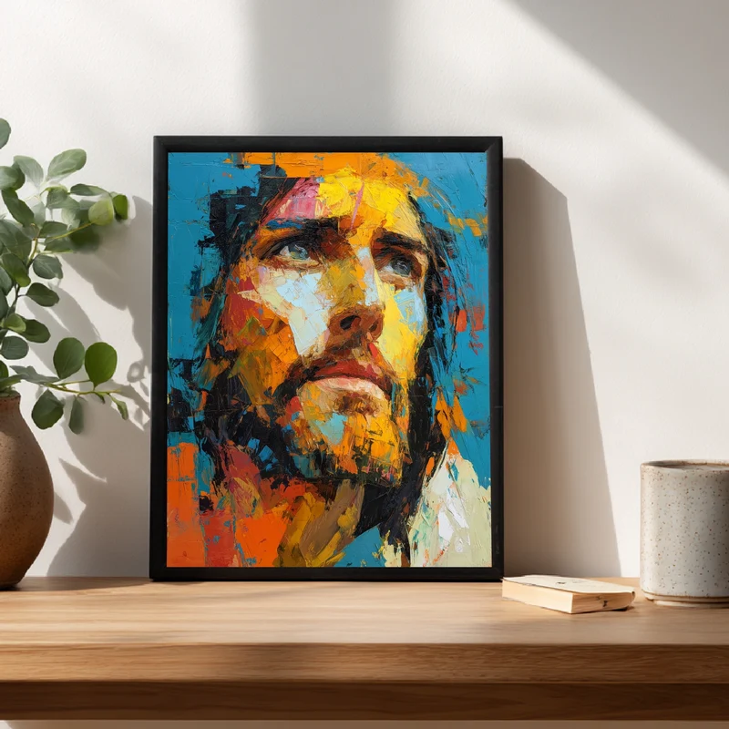 Jesus in Farben Poster