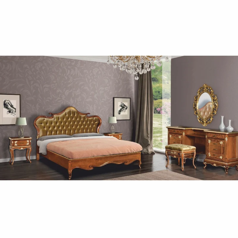 Casa Padrino Luxus Barock Schminkkommoden Set Braun / Gold - Barock Möbel - Made in Italy