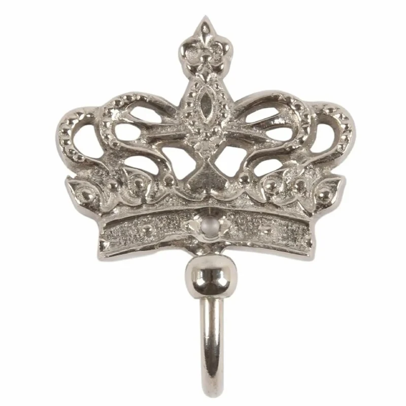Casa Padrino Barock Kleiderhaken Krone Silber H. 8 cm - Barock Garderoben Accessoires