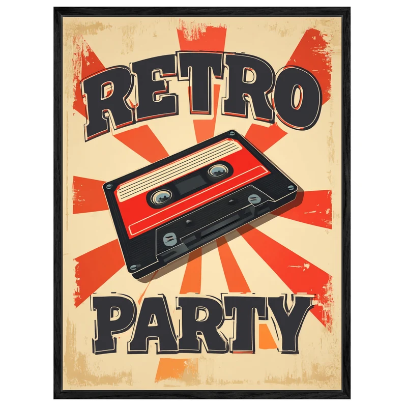 Retro Party Kassette Leinwandbild