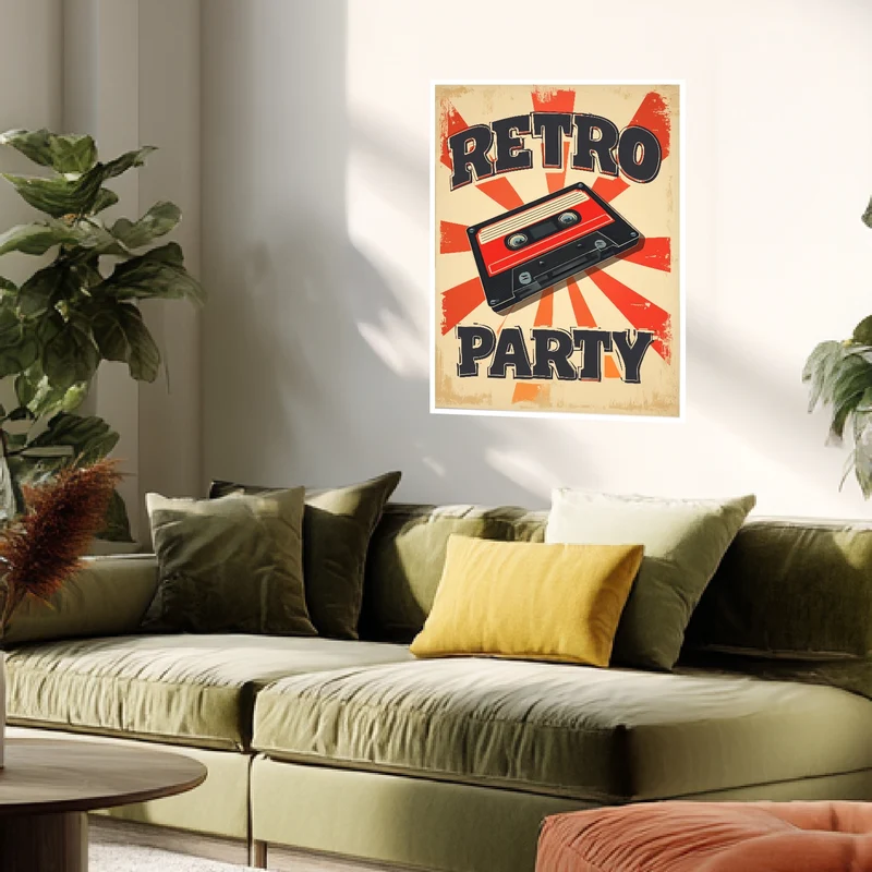 Retro Party Kassette Poster
