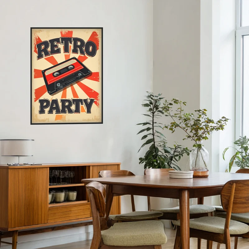 Retro Party Kassette Poster
