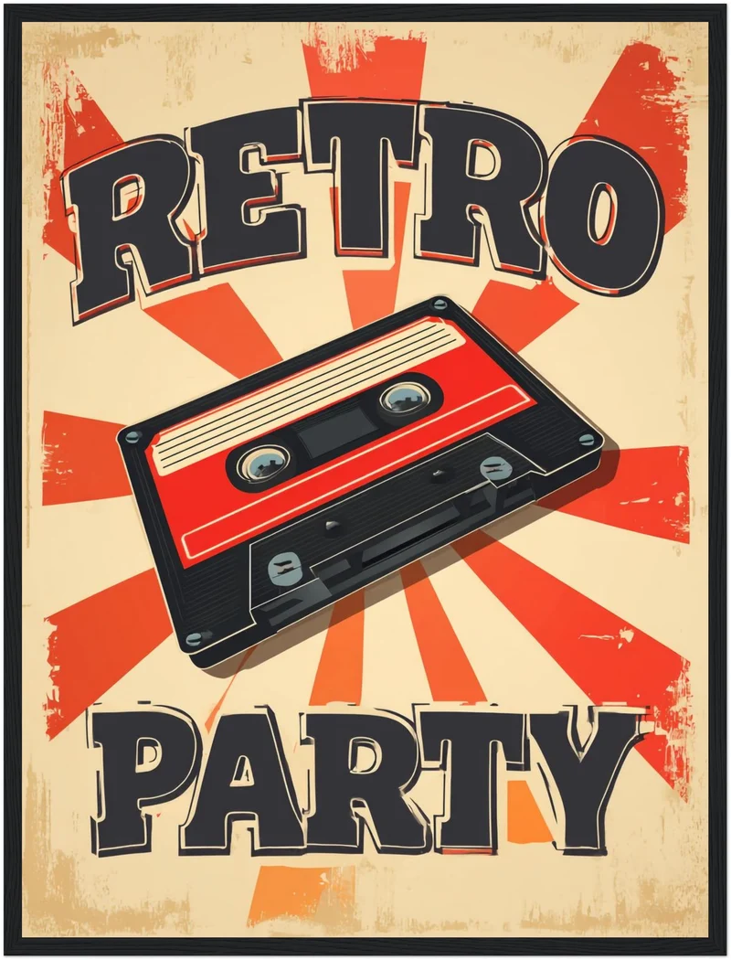 Retro Party Kassette Poster