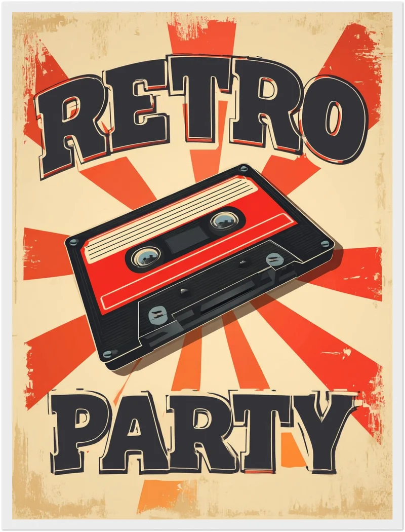 Retro Party Kassette Poster