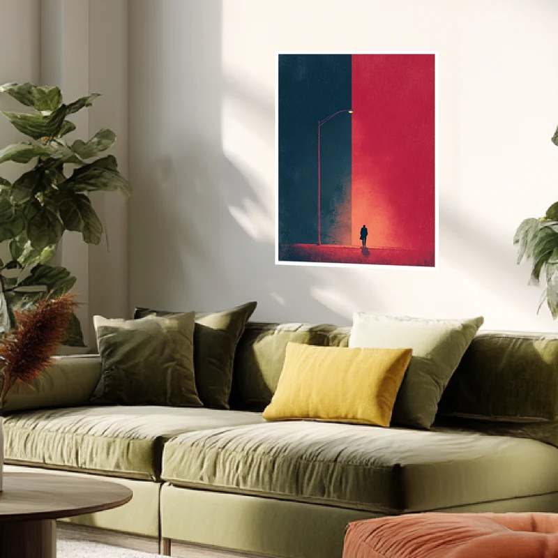 Alleingänger unter Nachtlicht Poster