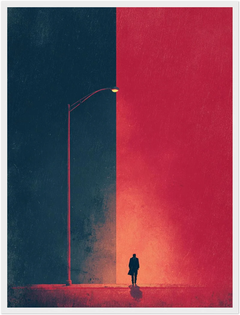 Alleingänger unter Nachtlicht Poster