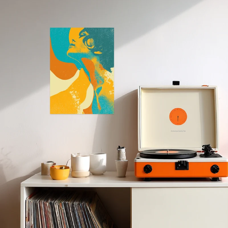 Frauenporträt Silhouette Leinwandbild