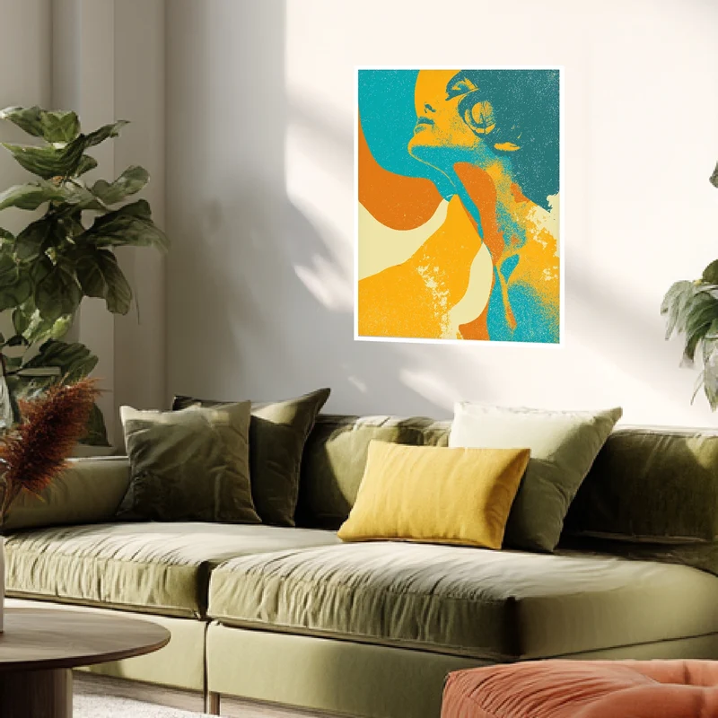 Frauenporträt Silhouette Poster