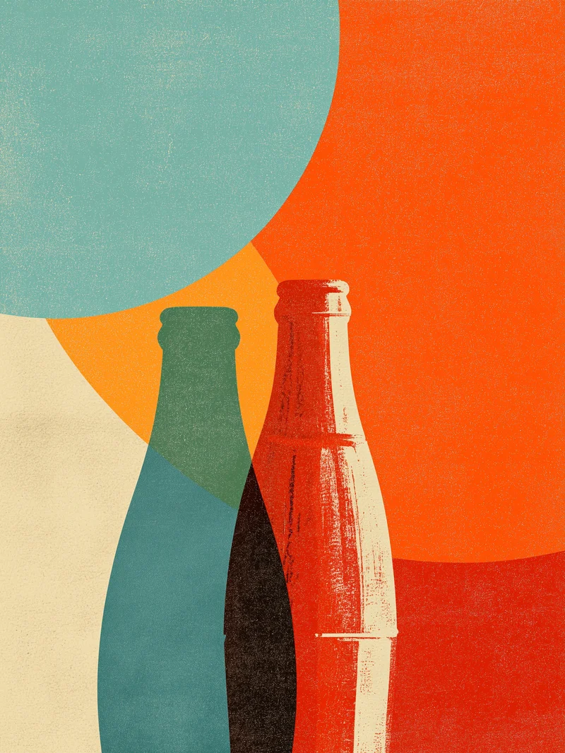 Flaschenmotiv Grafik Poster