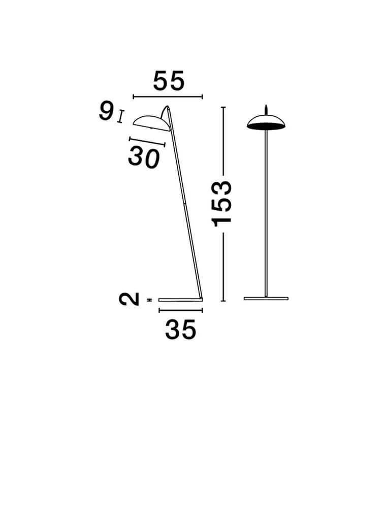 Flute LED Stehlampe H 153cm 3000K