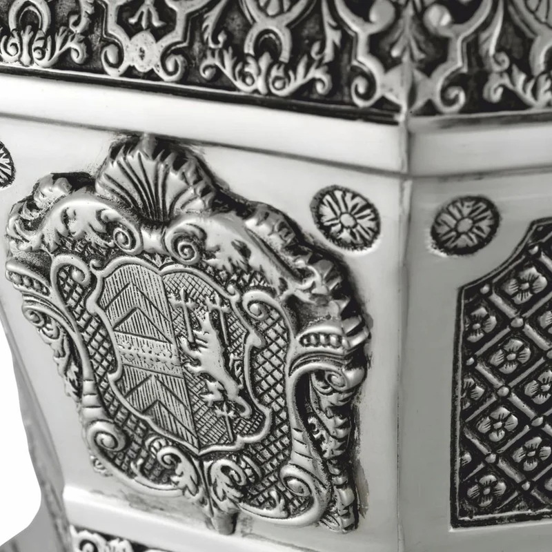 Casa Padrino Luxus Barock Deko Weinkühler Antik Silber H. 30 cm - Hotel Deko