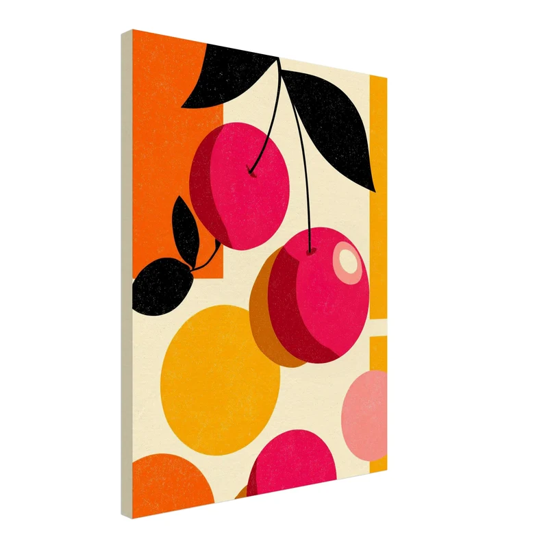 Kirschen Grafik Formen Leinwandbild