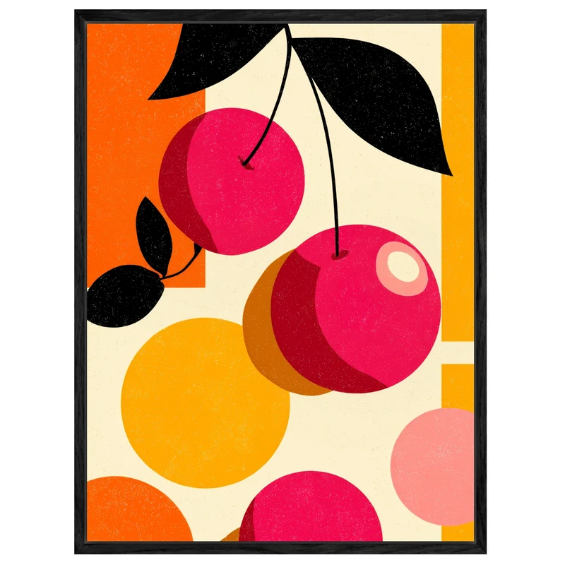 Kirschen Grafik Formen Leinwandbild