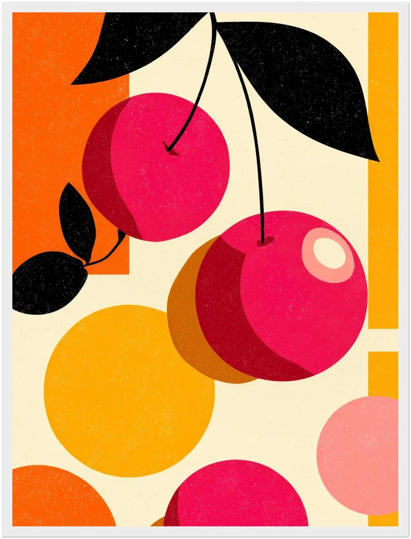 Kirschen Grafik Formen Poster
