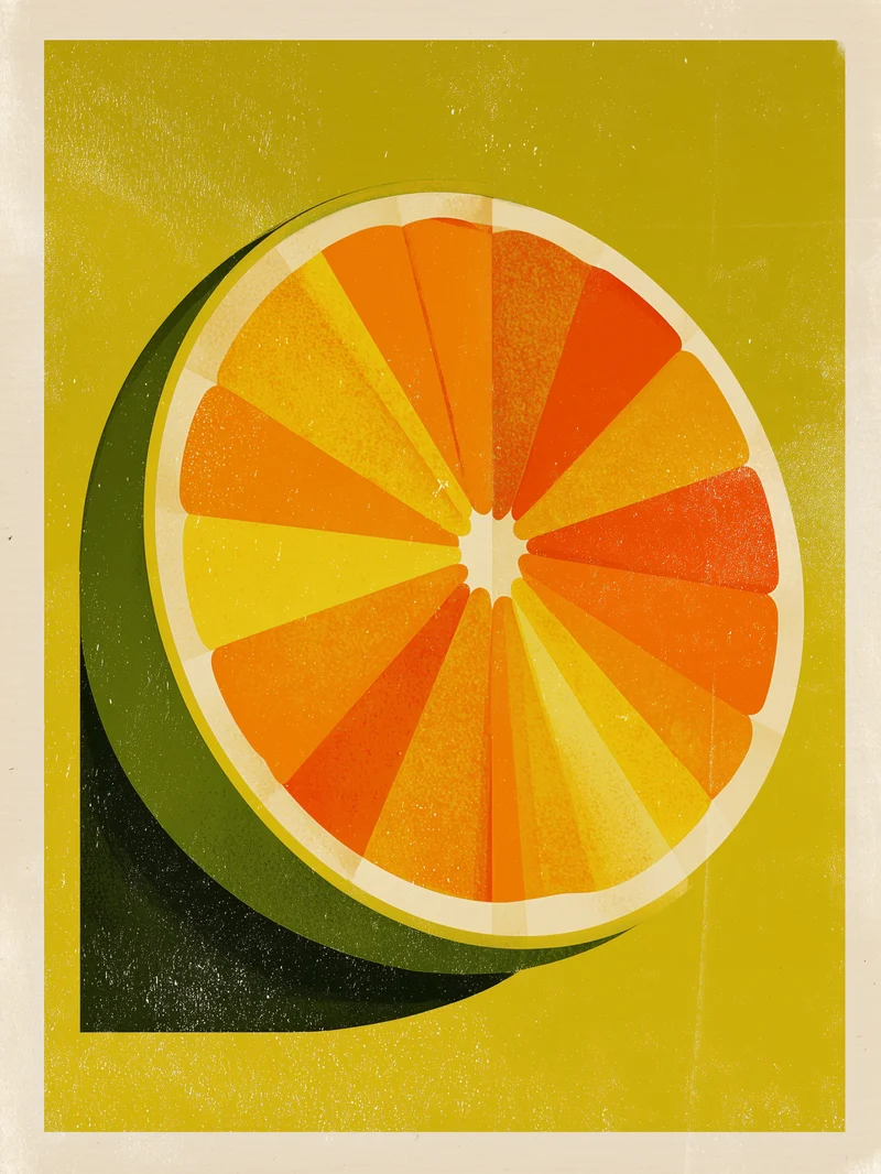 Orangen Scheibe Grafik Poster