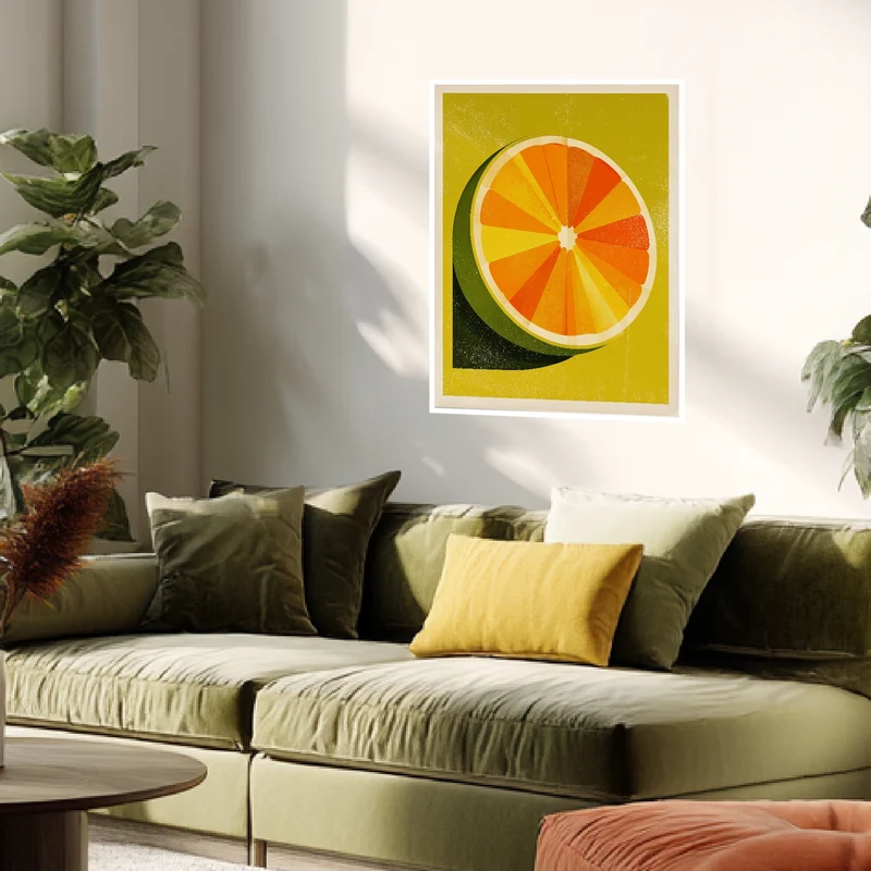 Orangen Scheibe Grafik Poster