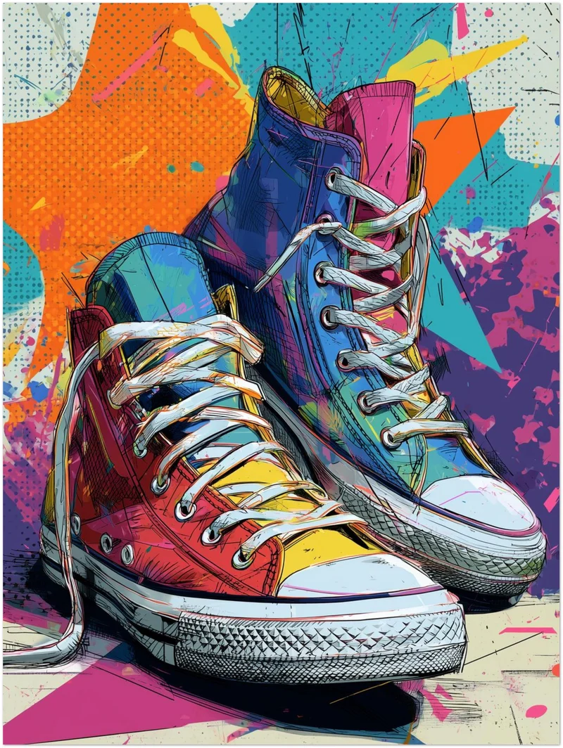 Bunte Sneaker Leinwandbild