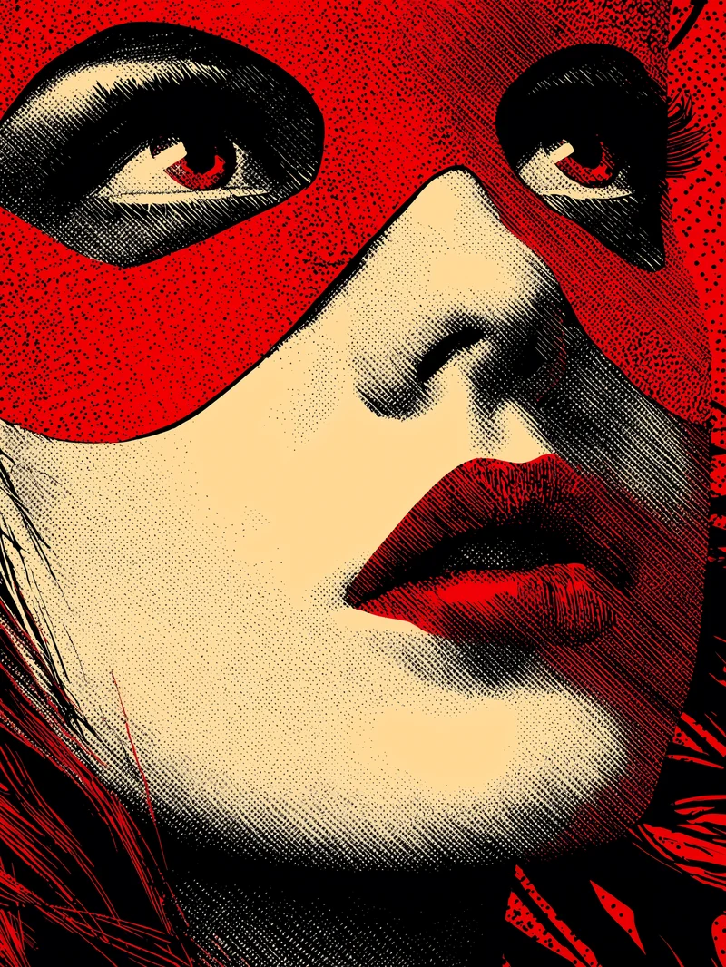 Rotes Maskenporträt Poster