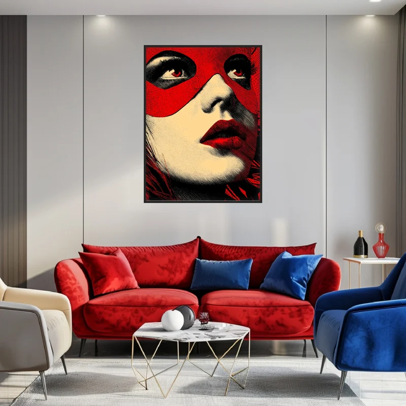 Rotes Maskenporträt Poster