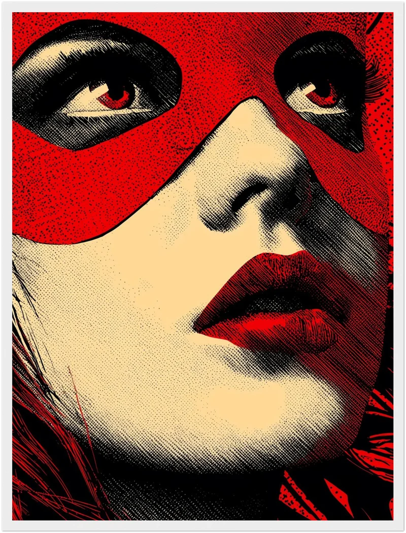 Rotes Maskenporträt Poster