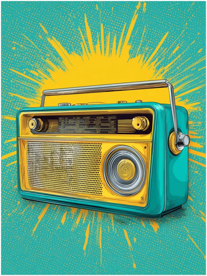 Farbiges Radio Leinwandbild