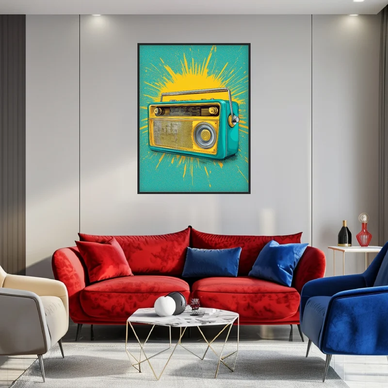 Farbiges Radio Poster