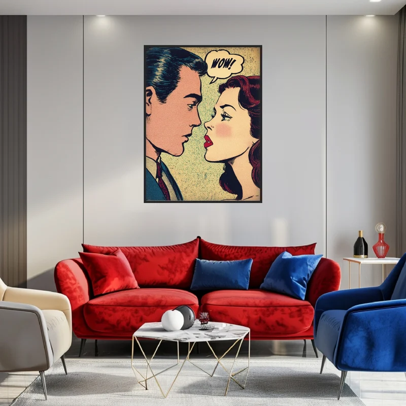 Romantisches Comicpaar Poster