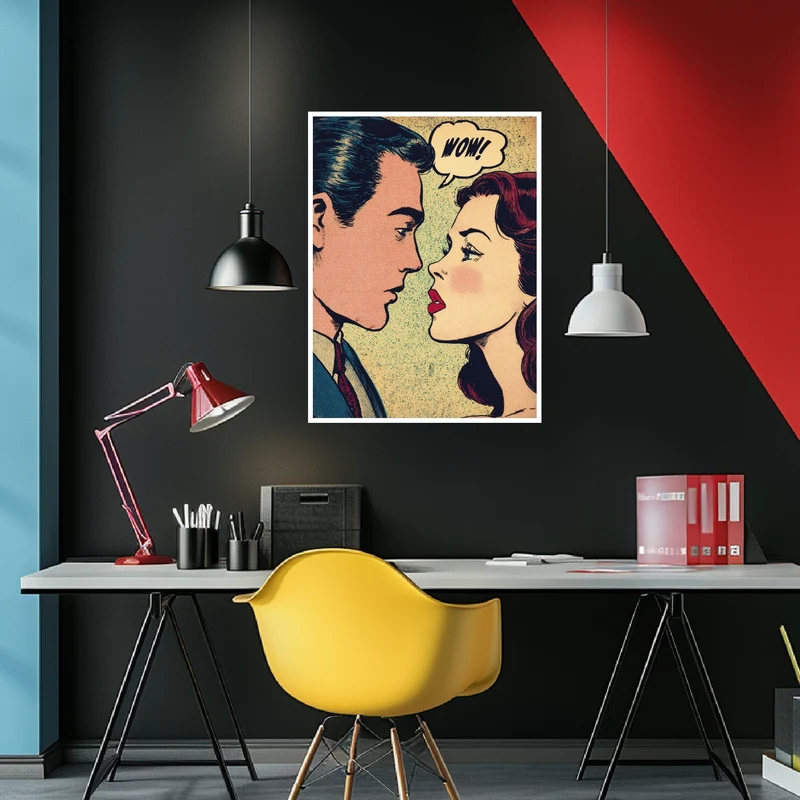 Romantisches Comicpaar Poster
