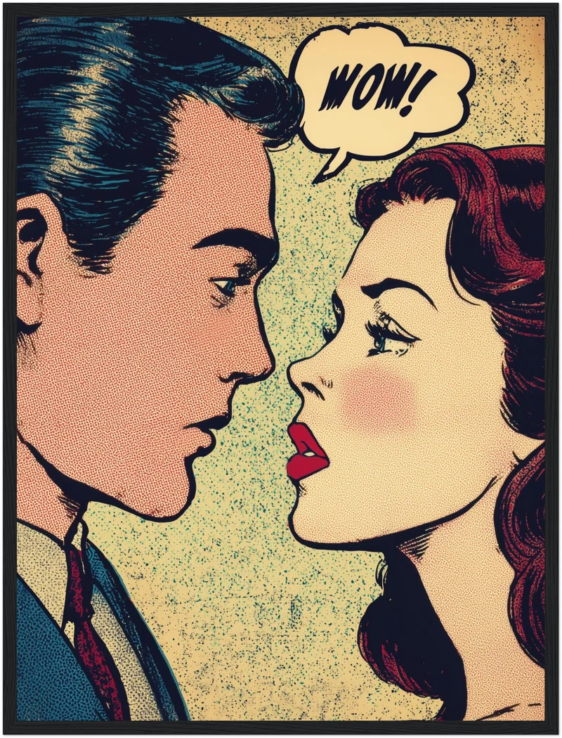 Romantisches Comicpaar Poster