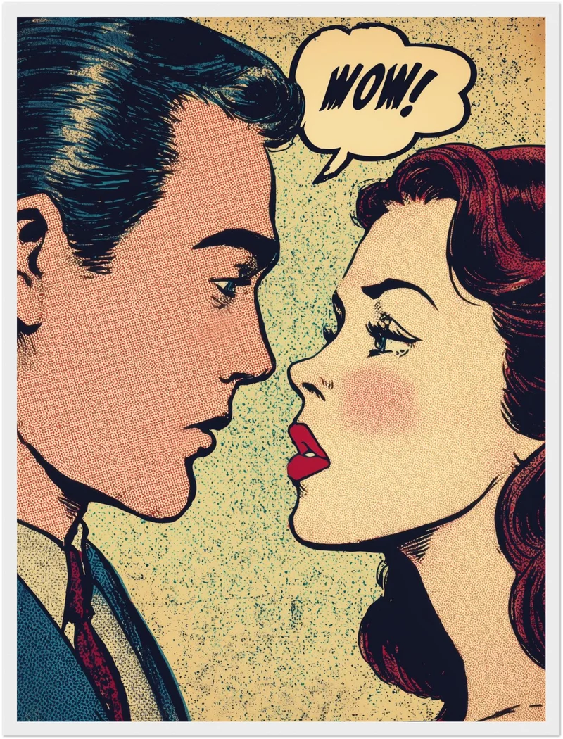 Romantisches Comicpaar Poster