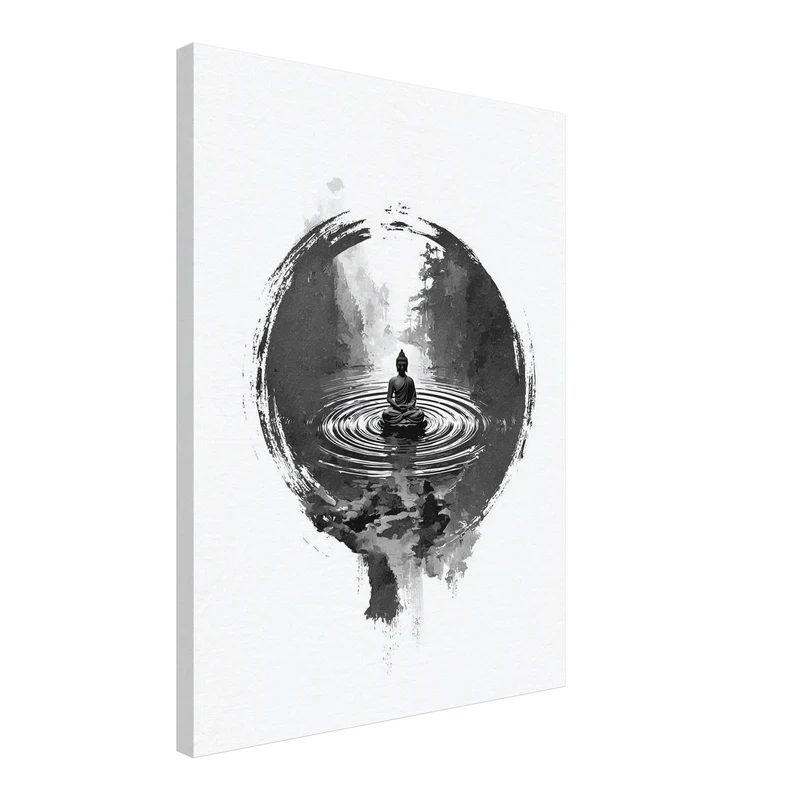 Buddha im Wasser Leinwandbild