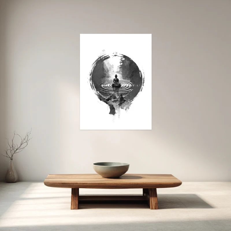 Buddha im Wasser Poster