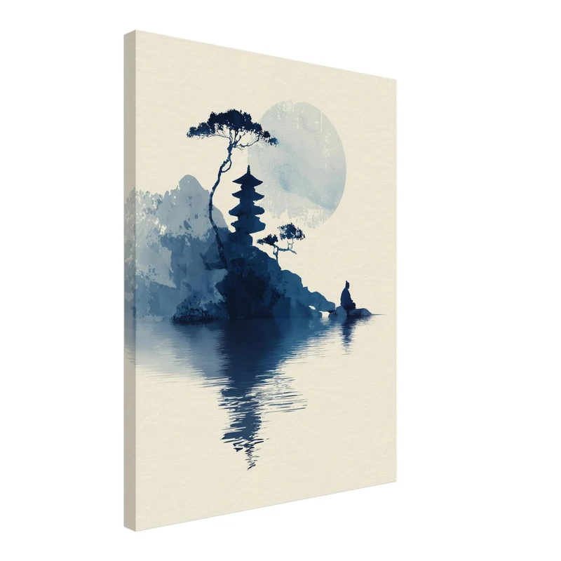 Pagode und meditierender Leinwandbild
