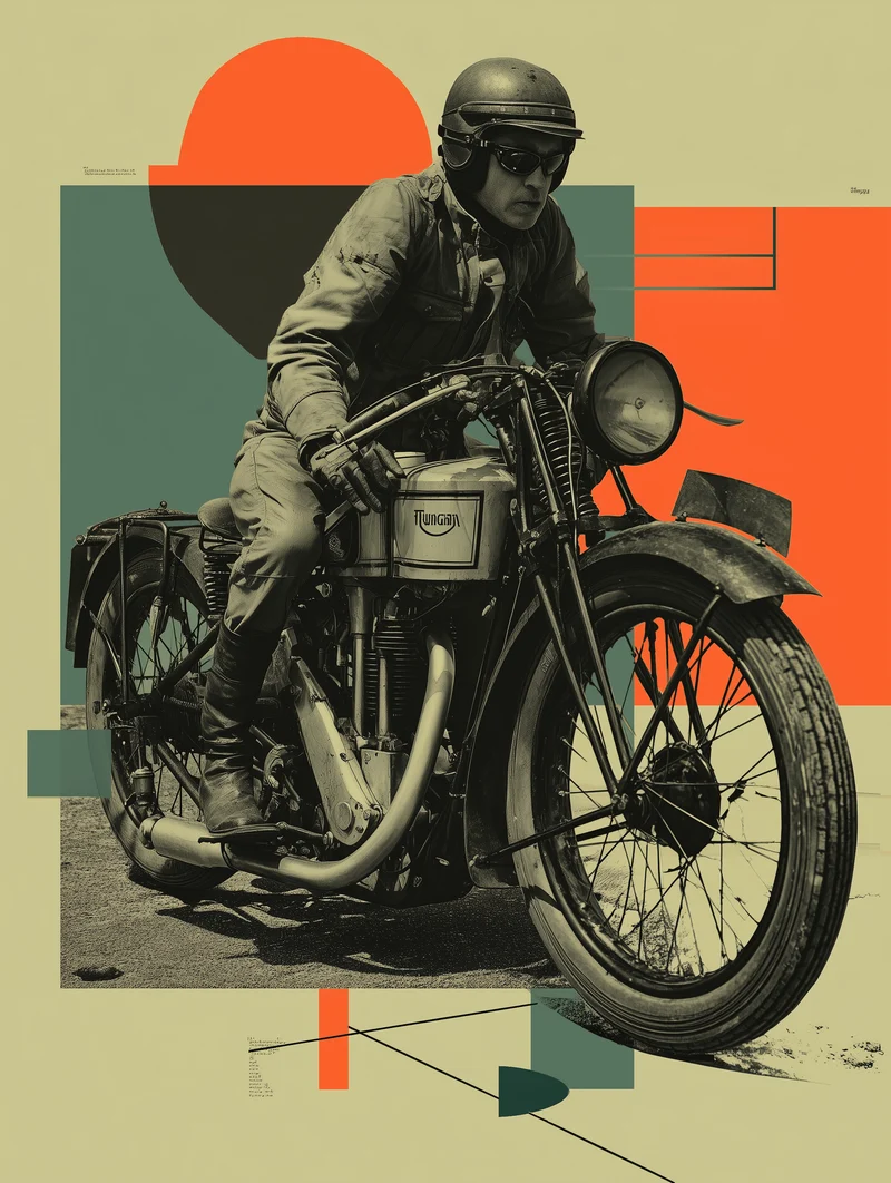 Motorradfahrer Porträt Poster