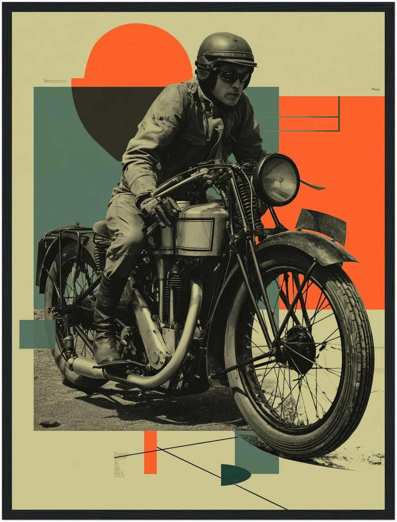 Motorradfahrer Porträt Poster