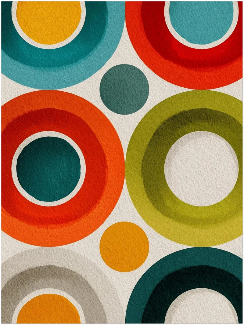 Bunte Kreisformen Leinwandbild