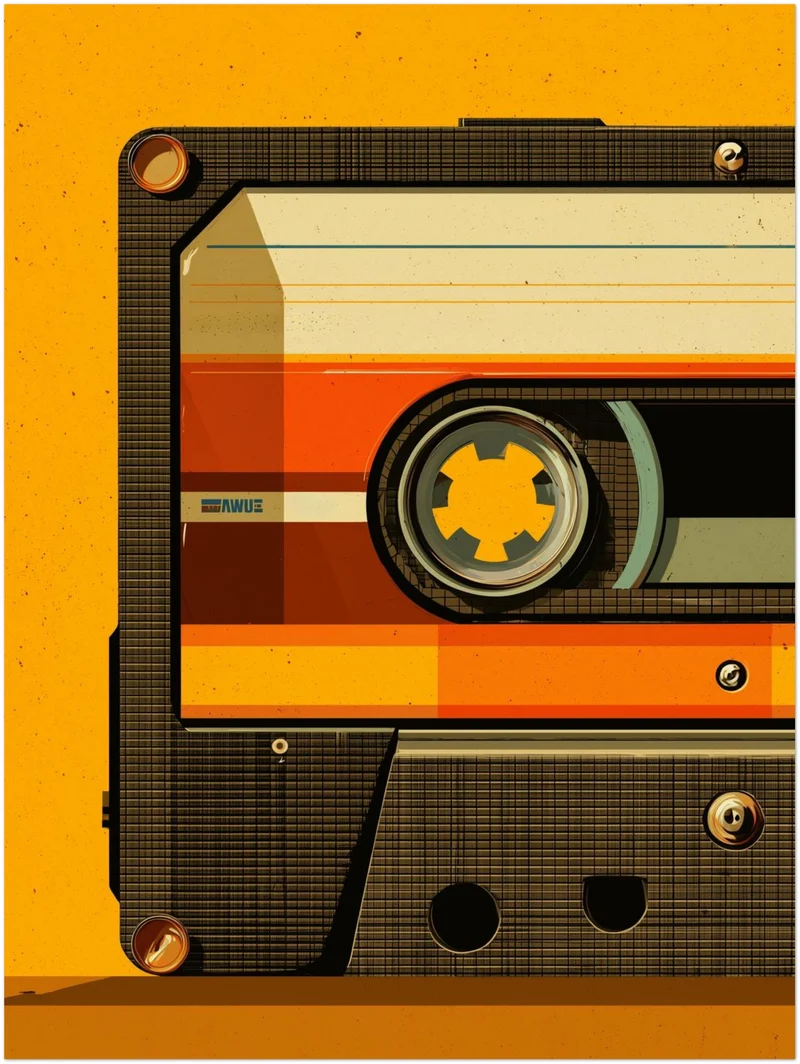Halbe Audiokassette Leinwandbild