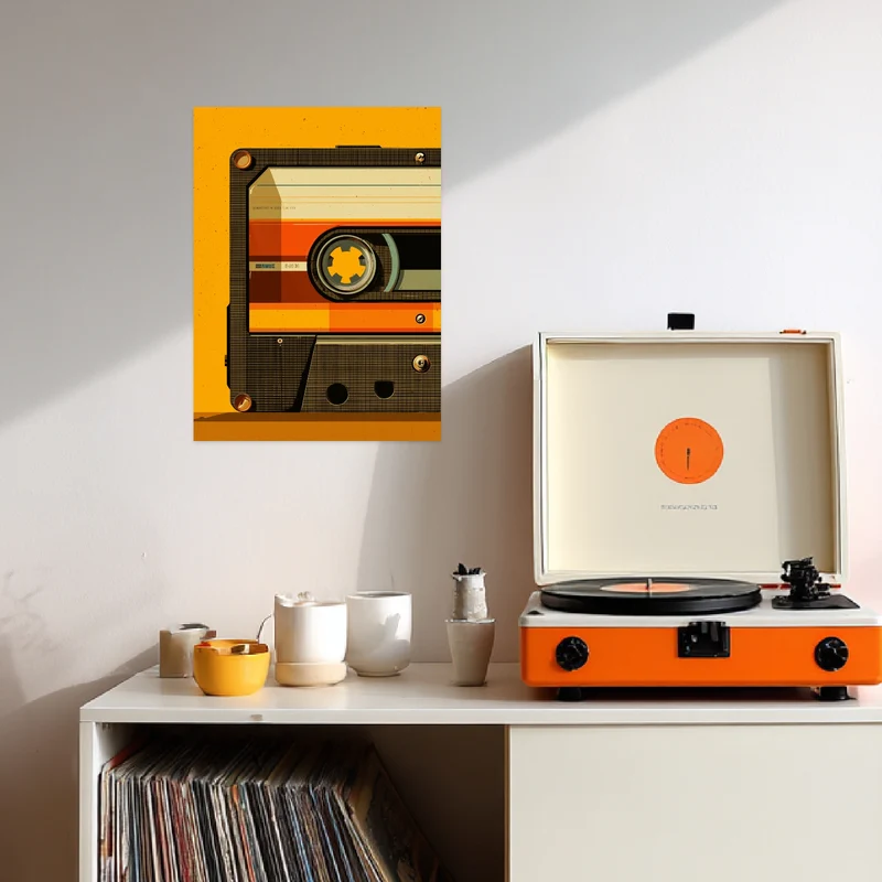 Halbe Audiokassette Leinwandbild