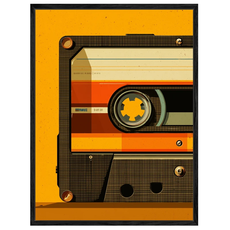 Halbe Audiokassette Leinwandbild