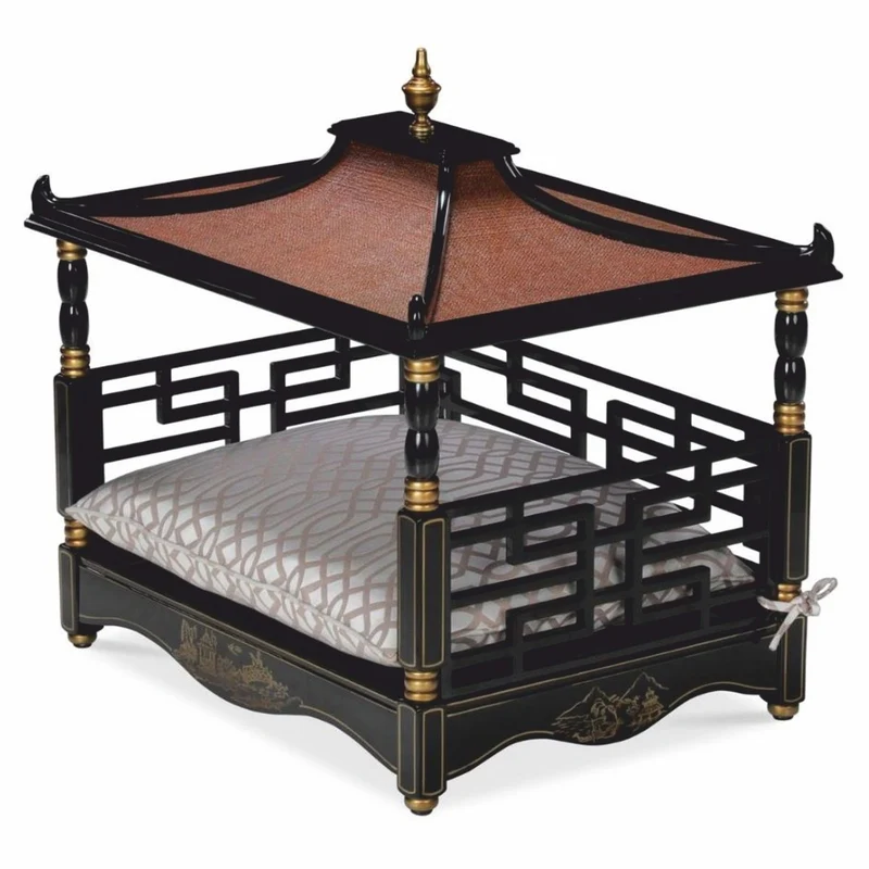 Casa Padrino Luxus Barock Hundebett im orientalischen Stil Schwarz / Gold
