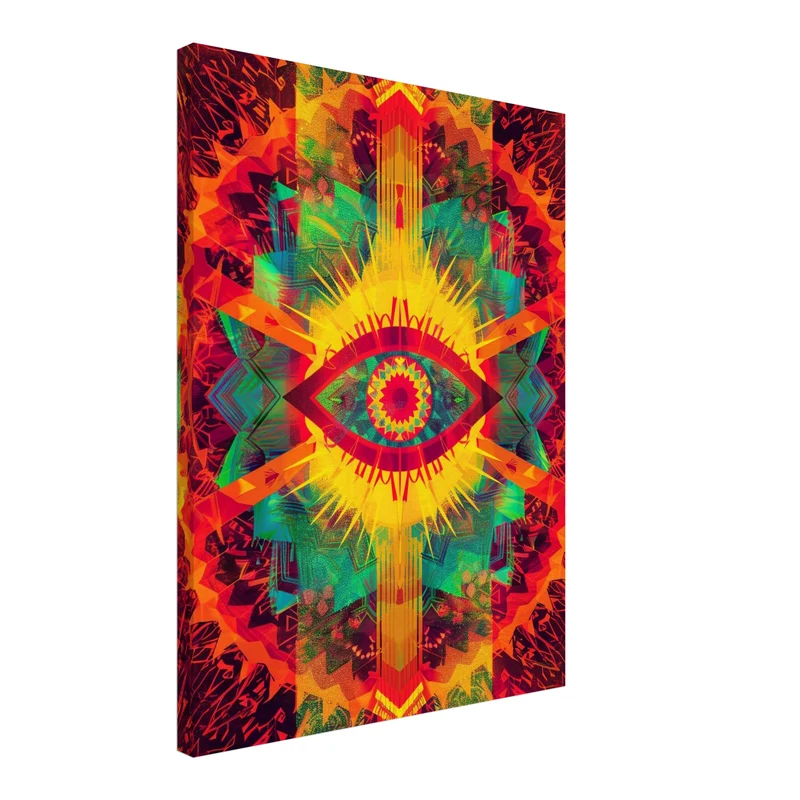 Leuchtendes Auge mit Farbstrahlen Leinwandbild