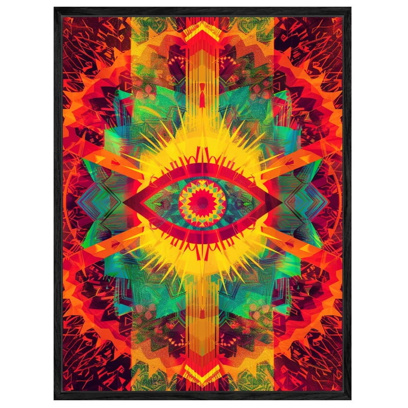 Leuchtendes Auge mit Farbstrahlen Leinwandbild