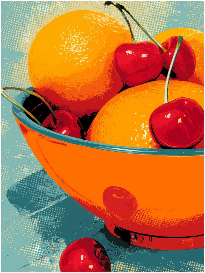 Bunte Obstschale Leinwandbild