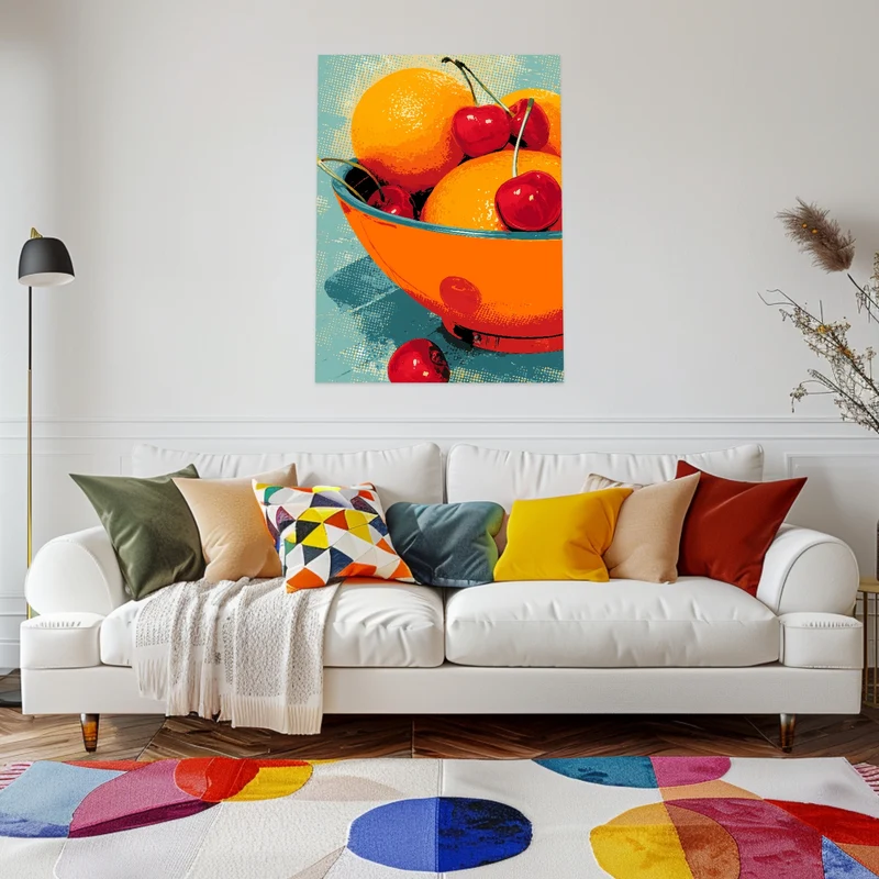 Bunte Obstschale Leinwandbild