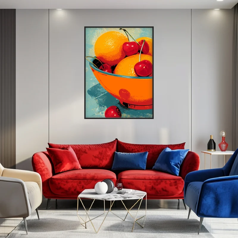 Bunte Obstschale Poster